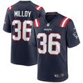 Lawyer Milloy New England Patriots  Game Retired   Jersey - Navy
