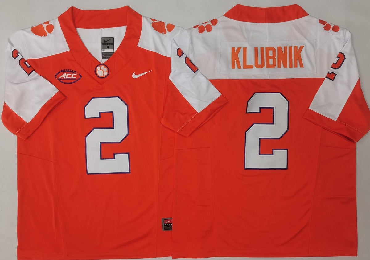 Men's Clemson Tigers Cade Klubnik #2 Orange Player Game Jersey
