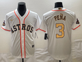 Men's Houston Astros Jeremy Pena  White/Gold 2023 Gold Collection Replica Player Jersey1