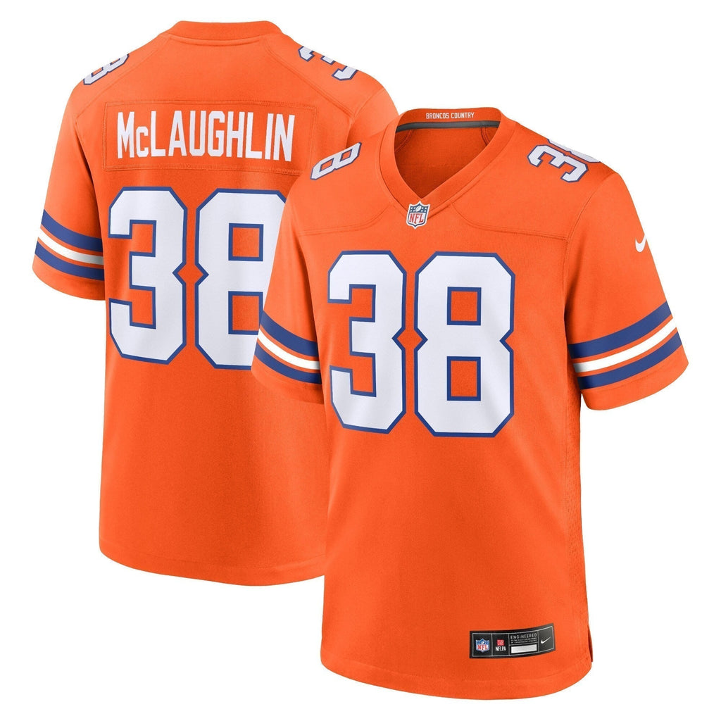 Jaleel McLaughlin Denver Broncos  Mile High Collection 1977 Throwback   Game Jersey - Orange