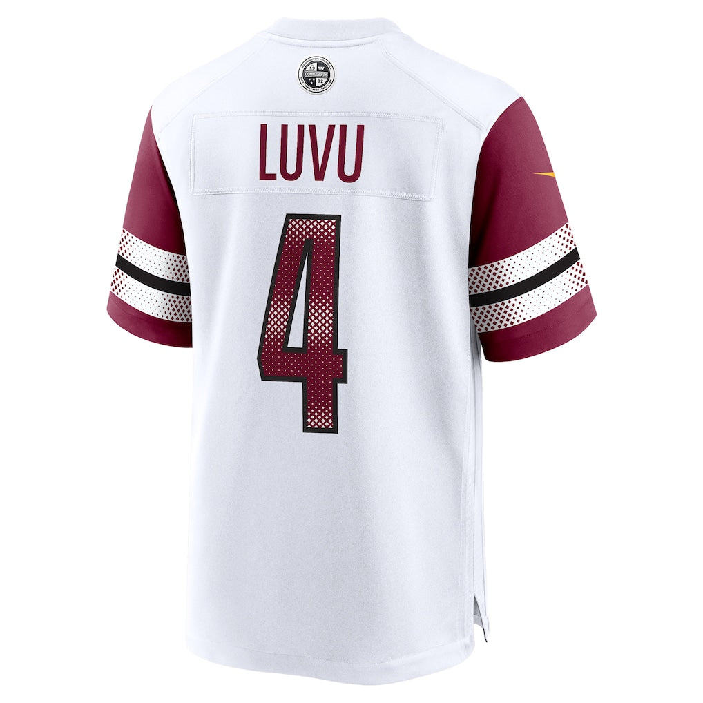 W.Commanders #4 Frankie Luvu White Game Jersey