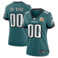 Women's Philadelphia Eagles  Midnight Green Super Bowl LIX Custom Game Jersey