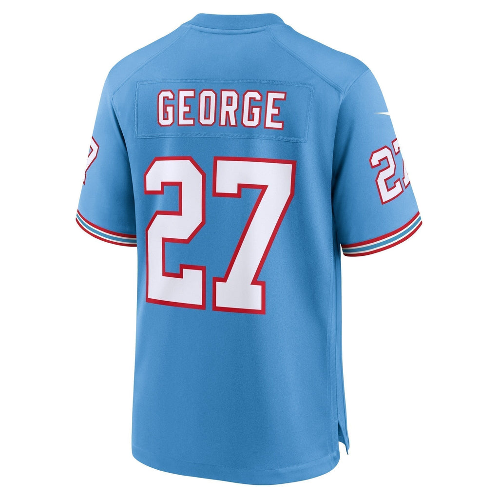 Eddie George Tennessee Titans  Oilers Throwback Retired   Game Jersey - Light Blue