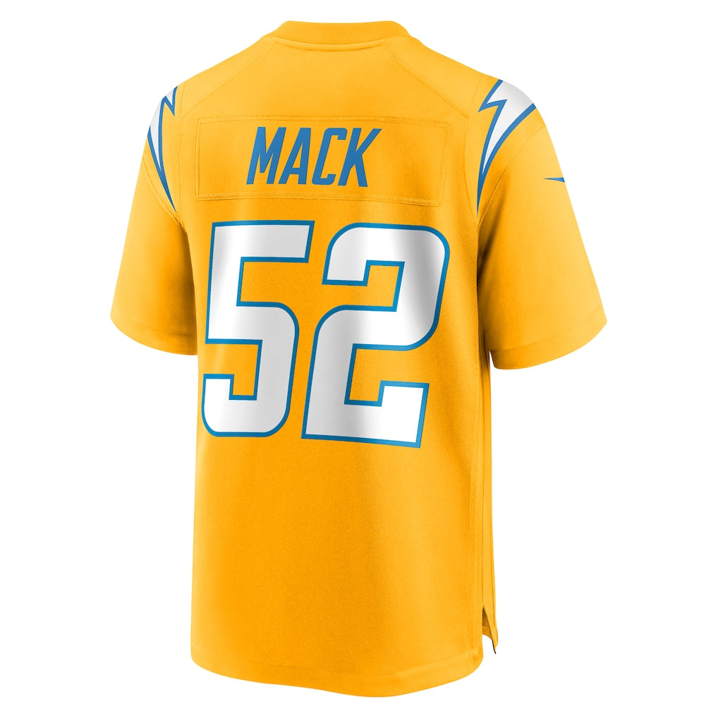 LA.Chargers #52 Khalil Mack Powder Gold Alternate Charger Power Game Player Jersey