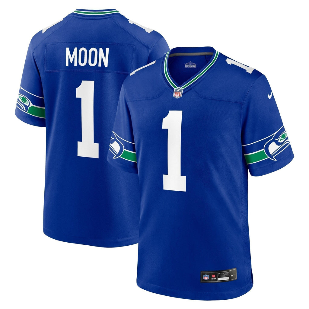 Warren Moon Seattle Seahawks  Throwback Retired   Game Jersey - Royal