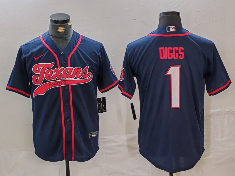 Men's Houston Texans Stefon Diggs Navy Player Jersey