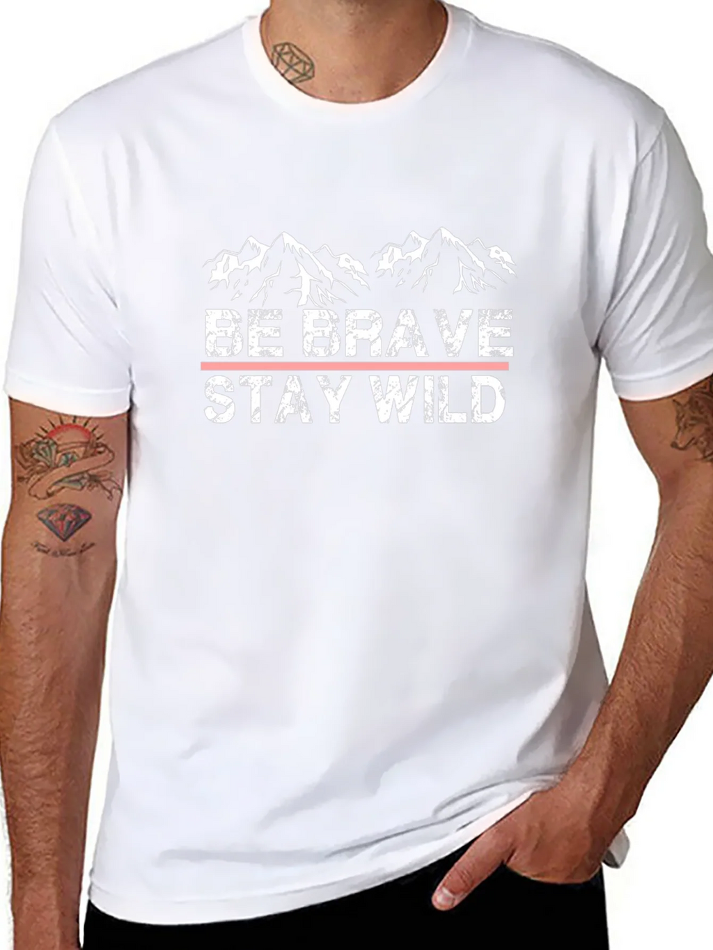 Be Brave Stay Wild Black Graphic T-Shirt