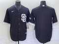 Men's San Diego Padres Black Replica Blank Jersey1