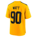 P.Steelers #90 T.J. Watt Gold Alternate 1933 Throwback Game Jersey