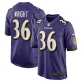 Owen Wright Baltimore Ravens  Team Game Jersey -  Purple