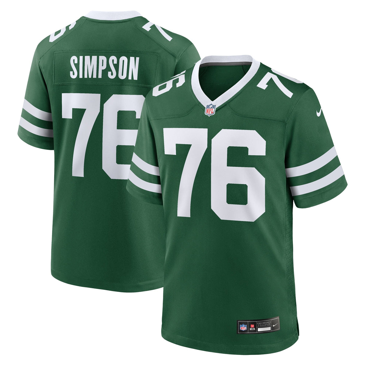 John Simpson New York Jets  Game Jersey - Legacy Green
