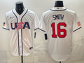 Men's USA Baseball Will Smith #16 White 2026 World Baseball Classic Stadium Jersey