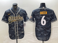 Men's Pittsburgh Steelers Patrick Queen Grey Camouflage Player Jersey Joint Edition