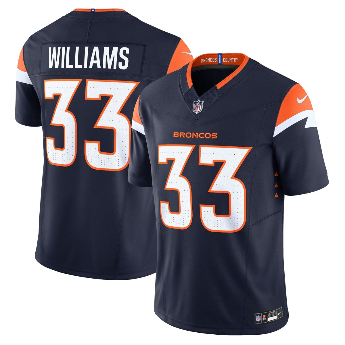 Javonte Williams Denver Broncos  Mile High Collection Vapor F.U.S.E. Limited Jersey - Navy