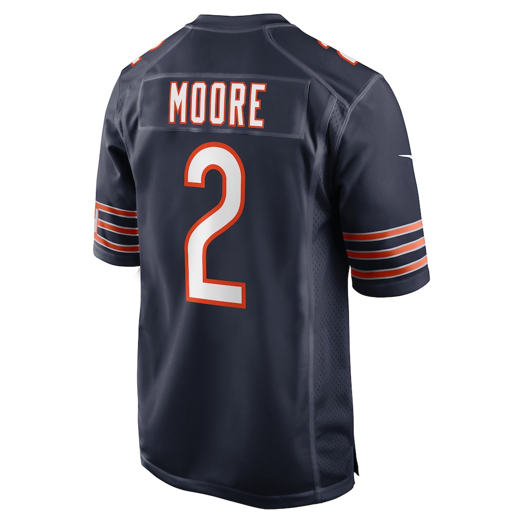 C.Bears #2 D.J. Moore Navy Team Color Game Jersey
