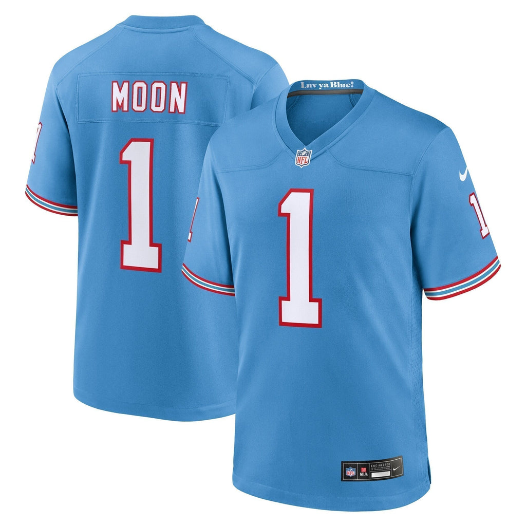 Warren Moon Tennessee Titans  Oilers Throwback Retired   Game Jersey - Light Blue