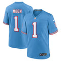 Warren Moon Tennessee Titans  Oilers Throwback Retired   Game Jersey - Light Blue