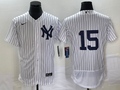 Men's New York Yankees Thurman Munson #15 White Replica Player Name Jersey1