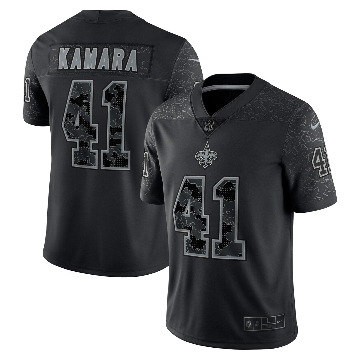 Alvin Kamara New Orleans Saints  RFLCTV Limited Jersey - Black
