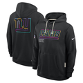 Men's New York Giants  Black 2025 NFL Crucial Catch Sideline Standard Issue Dri-FIT Hoodie