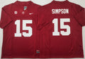 Men's Alabama Crimson Ty Simpson #15 Red Player Jersey
