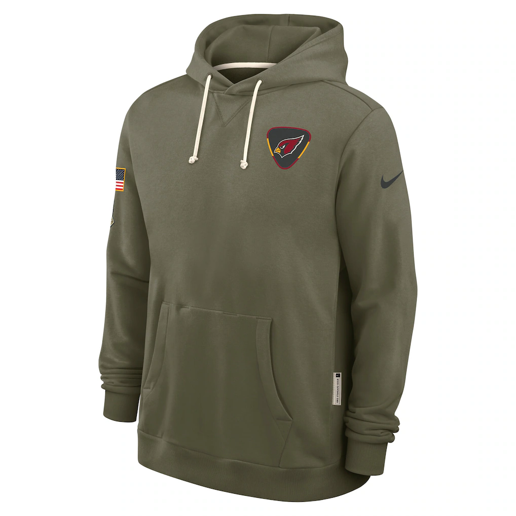 Men's Arizona Cardinals  Olive 2025 Salute to Service Sideline Standard Issue Dri-FIT Hoodie