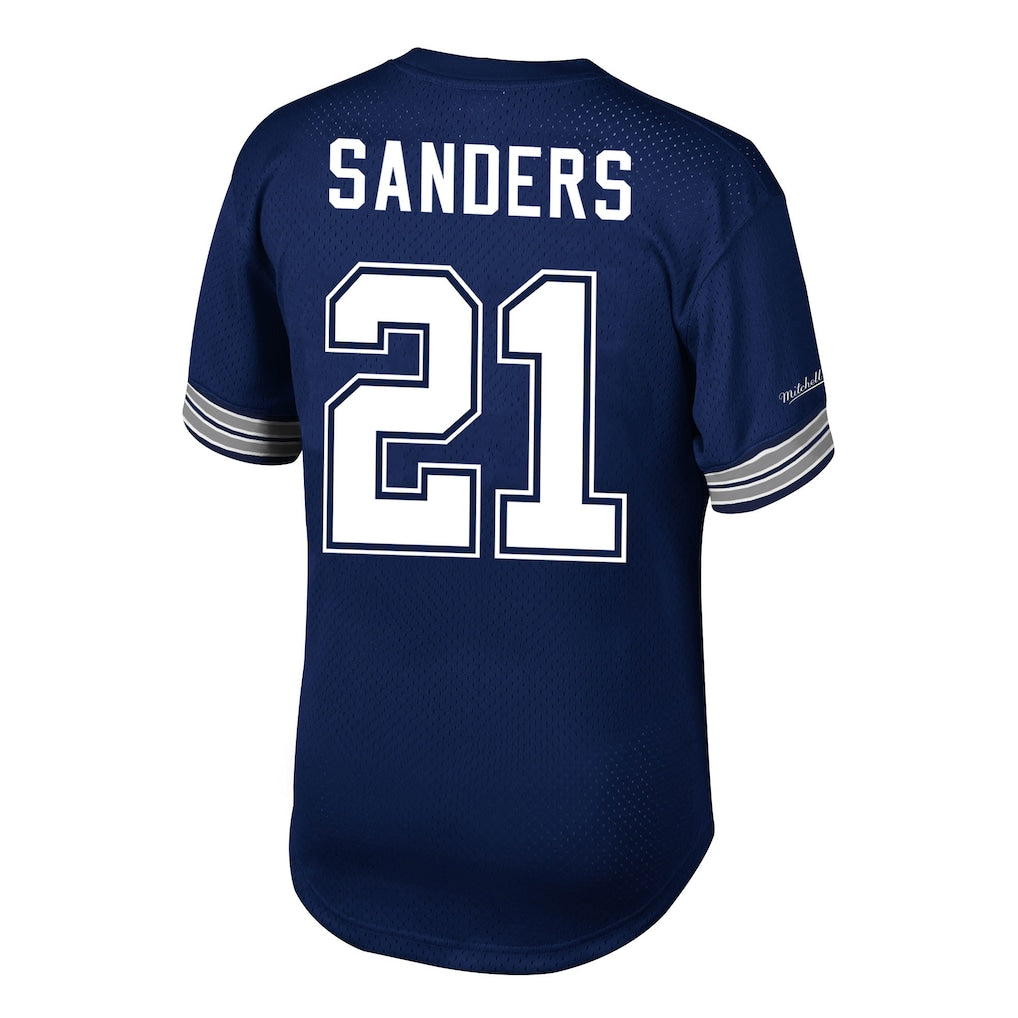 D.Cowboys #21 Deion Sanders Navy Retired Player Name & Number Mesh Top Jersey
