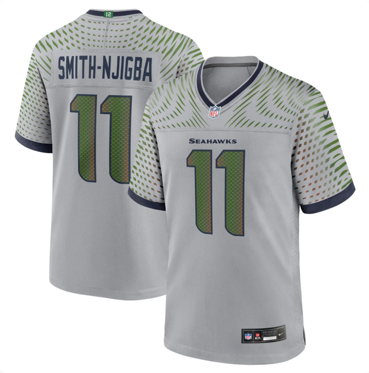 Seattle Seahawks Jaxon Smith-Njigba Wolf Gray 2025 Rivalries Collection Game Jersey