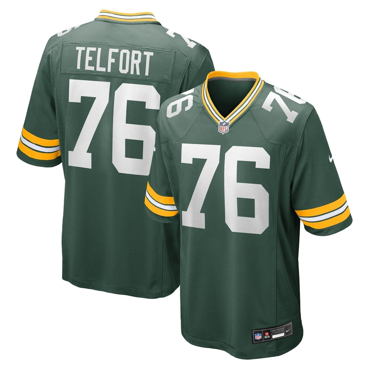 Kadeem Telfort Green Bay Packers   Game Jersey -  Green