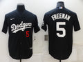 Men's Los Angeles Dodgers1 Freddie Freeman #5 Black Stitched Jersey