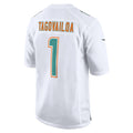 M.Dolphins #1 Tua Tagovailoa White Fashion Game Jersey