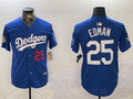 Men's Los Angeles Dodgers Tommy Edman #25 Royal Replica Player Jersey1