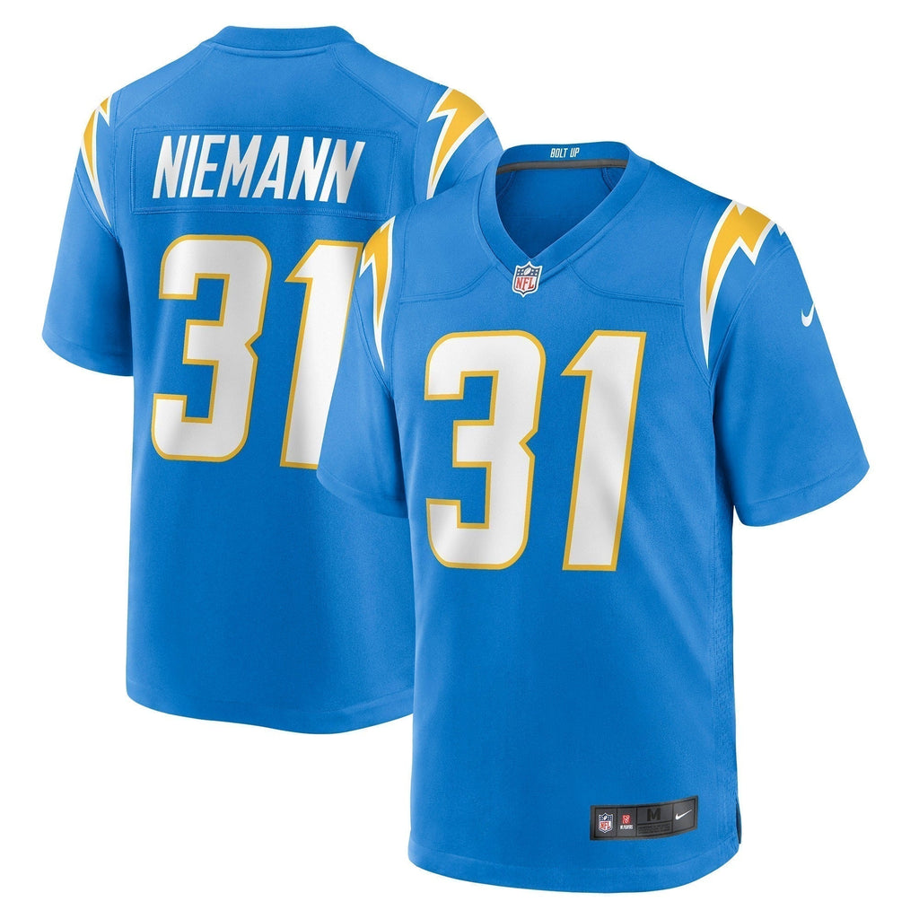 Nick Niemann Los Angeles Chargers  Game   Jersey - Powder Blue
