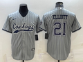 Men's Dallas Cowboys Ezekiel Elliott Gray Game Player Jersey Joint Edition