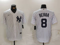 Men's New York Yankees Yogi Berra #8 White Home Limited Player Jersey1