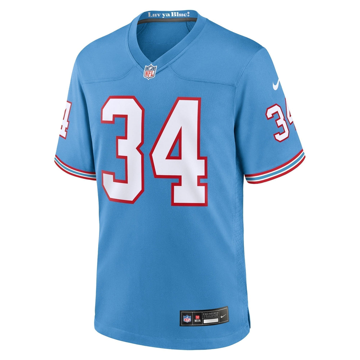 Earl Campbell Tennessee Titans  Oilers Throwback Retired   Game Jersey - Light Blue