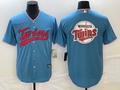 Men's Minnesota Twins Blue Replica Player Jersey1