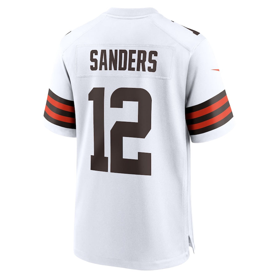 Men's Cleveland Browns Shedeur Sanders White 2025 NFL Draft Game Jersey