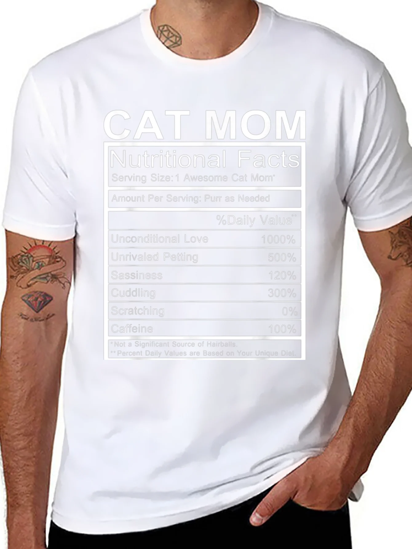 Cat Mom Nutritional Facts Funny T-Shirt