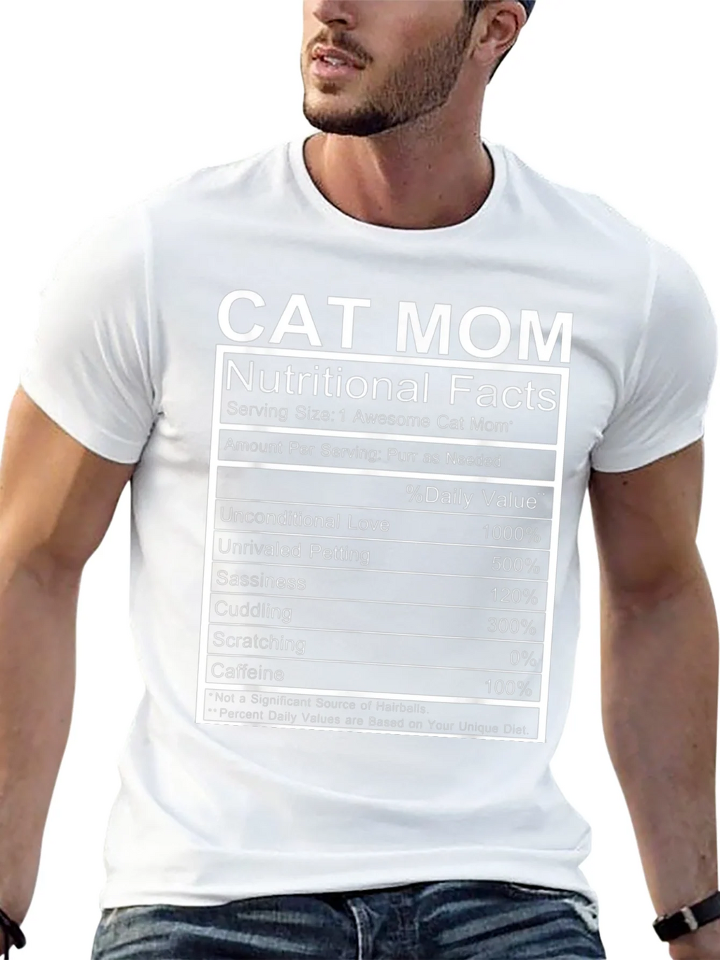 Cat Mom Nutritional Facts Funny T-Shirt
