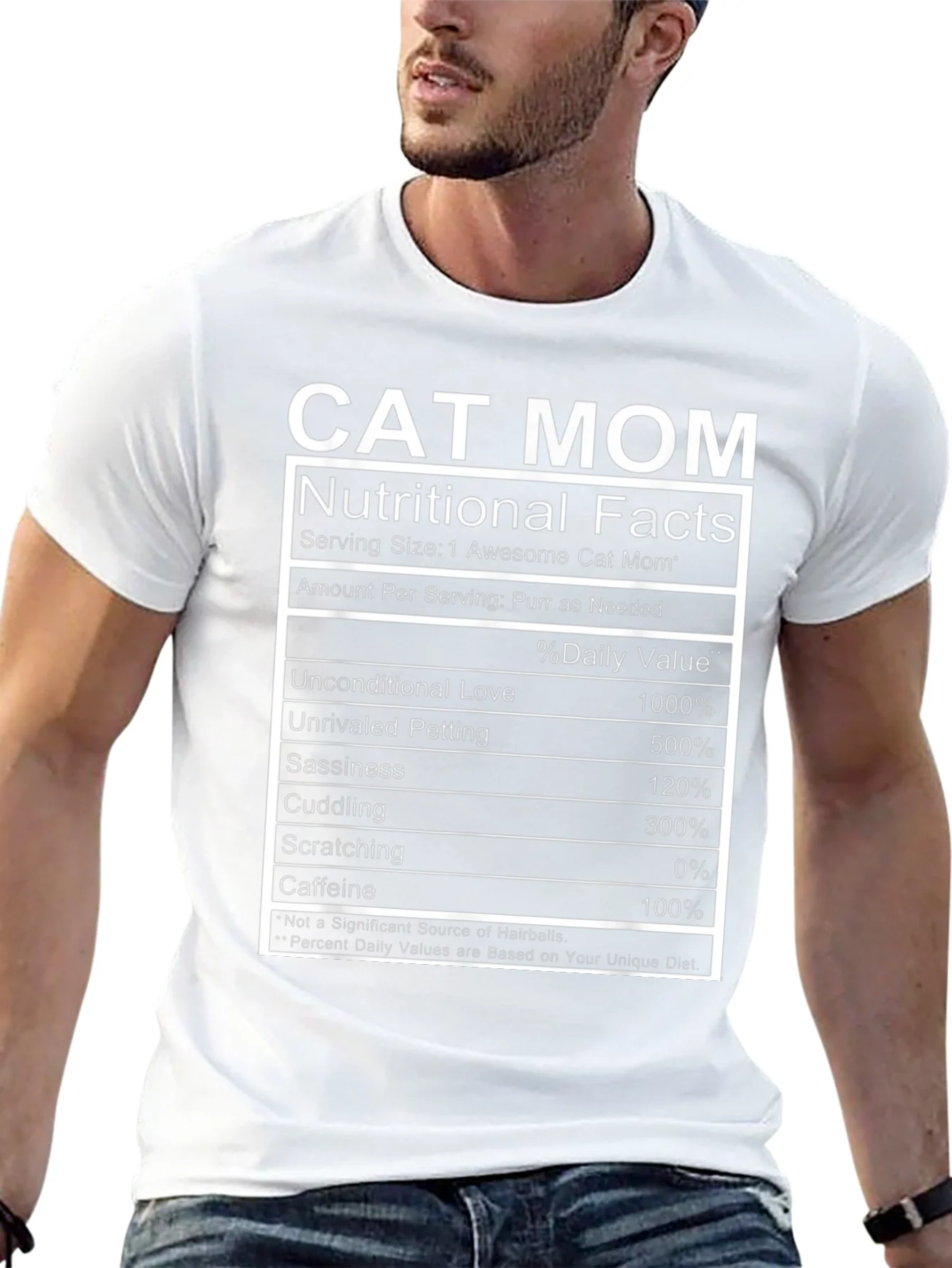 Cat Mom Nutritional Facts Funny T-Shirt