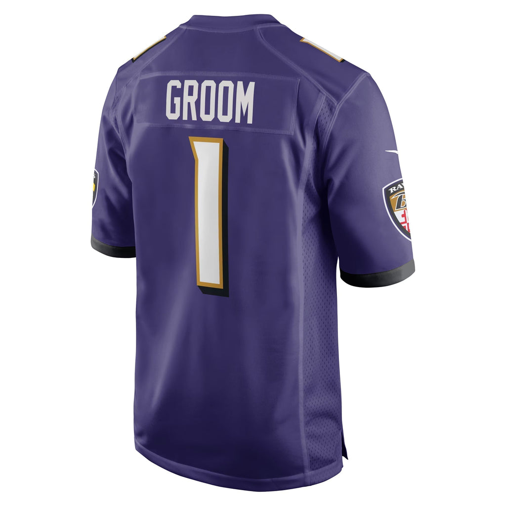 Baltimore Ravens Number 1 Groom Purple Game Jersey