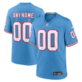 Custom Tennessee Titans Light Blue Oilers Throwback Game Jersey1