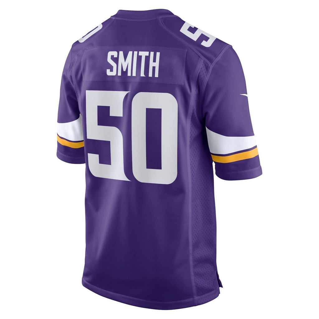 TJ Smith Minnesota Vikings  Home Game   Jersey - Purple