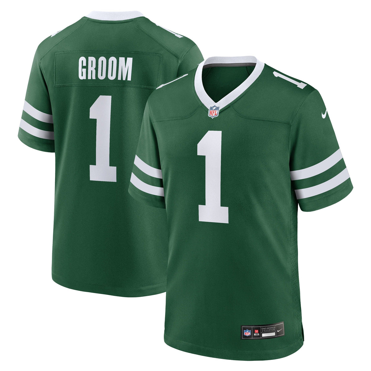 Number 1 Groom New York Jets  Game Jersey - Legacy Green