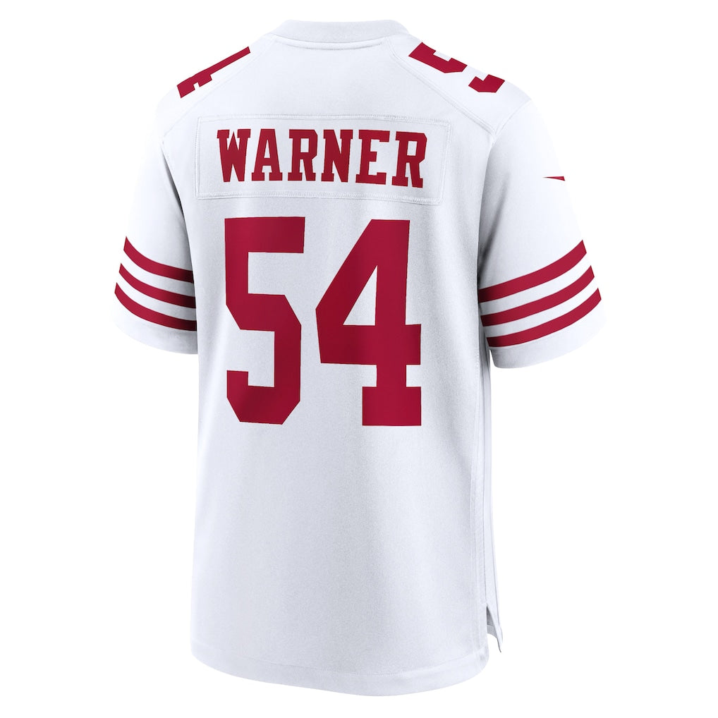 SF.49ers #54 Fred Warner White Player Game Jersey