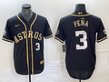 Men's Houston Astros Jeremy Pena #3 Black Replica Player Jersey1