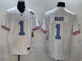 Men's Tennessee Titans Cameron Ward #1 White 2025 NFL active First Round Pick Game Jersey