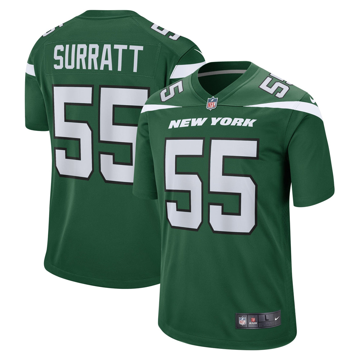 Chazz Surratt New York Jets  Game   Jersey - Gotham Green