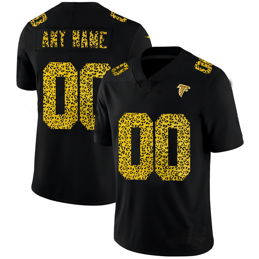 Custom1 Atlanta Falcons Leopard Print Fashion Vapor Limited Jersey1 Black Stitched American Football Jerseys